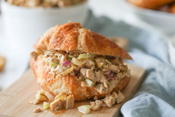 Vegan Chicken Salad on a croissant