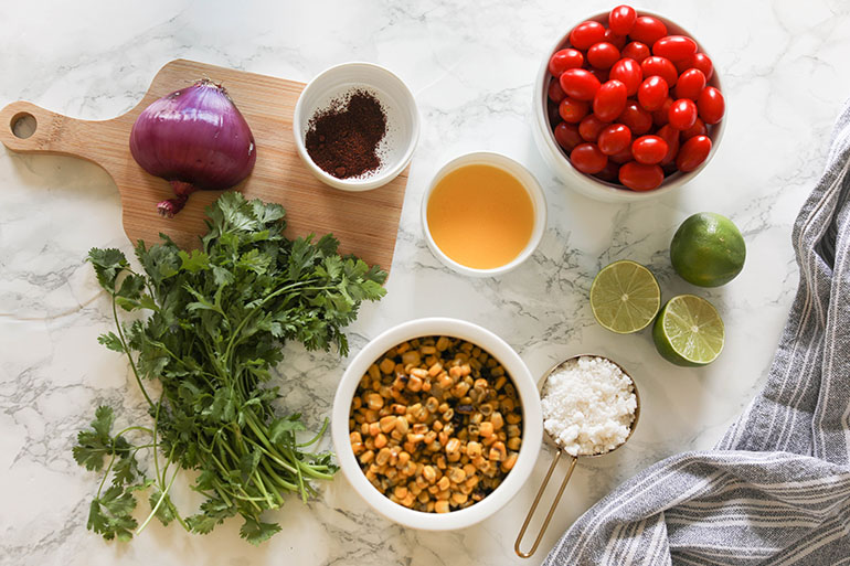 Vegan Corn Salad with Feta Cheese Ingredients