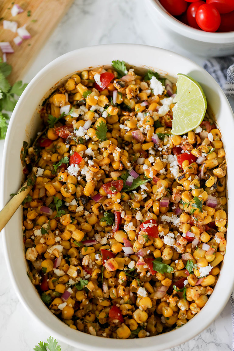 Vegan Corn Salad with Feta Cheese