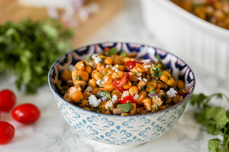 Vegan Corn Salad with Feta Cheese