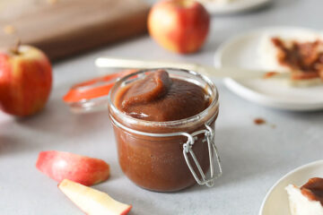 Slow Cooker Apple Butter in jar