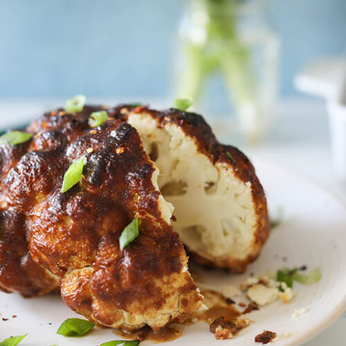 Spicy Roasted Cauliflower Head [+VIDEO] I Can You Can Vegan