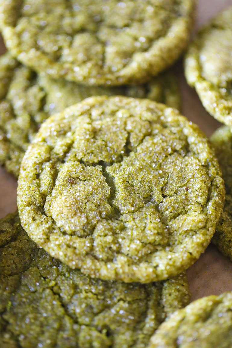 Vegan Matcha Sugar Cookies