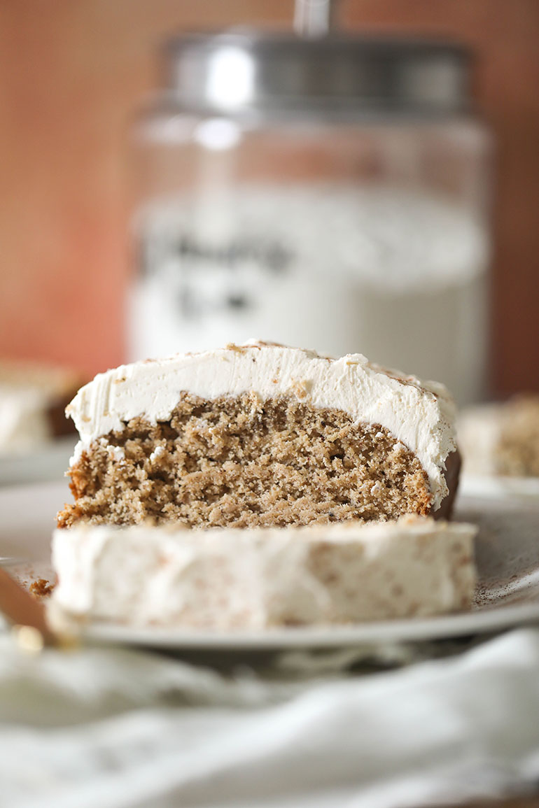 Sliced Vegan Gingerbread Loaf Cake 