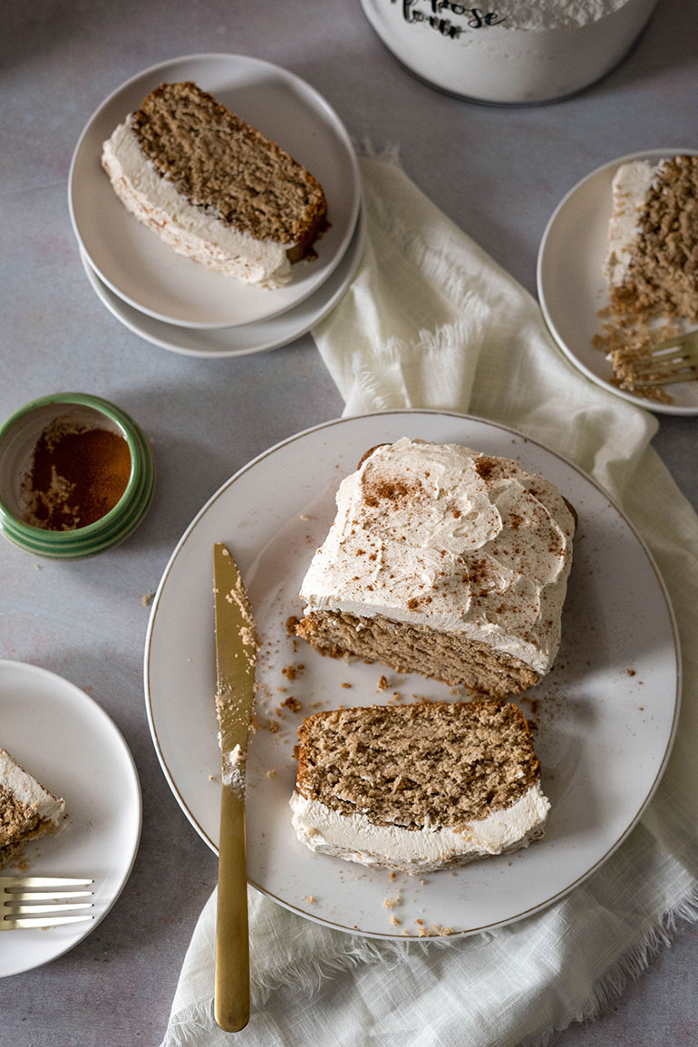 Sliced Vegan Gingerbread Loaf Cake 